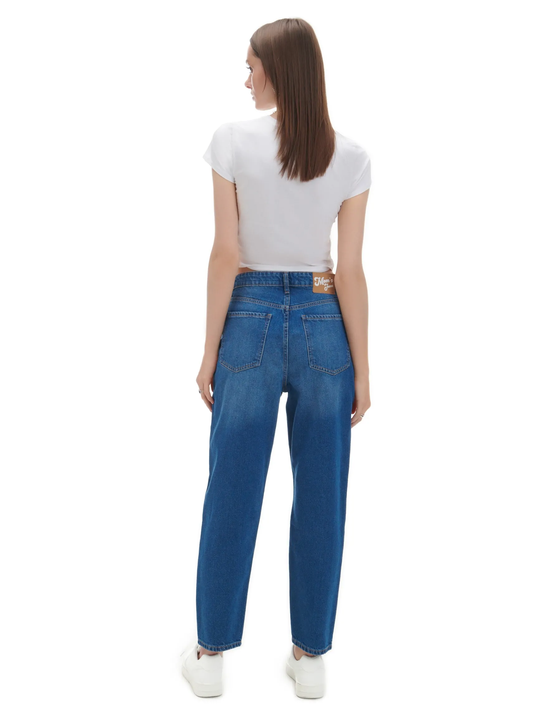 Sale Cropp Klasyczne jeansy mom niebieski