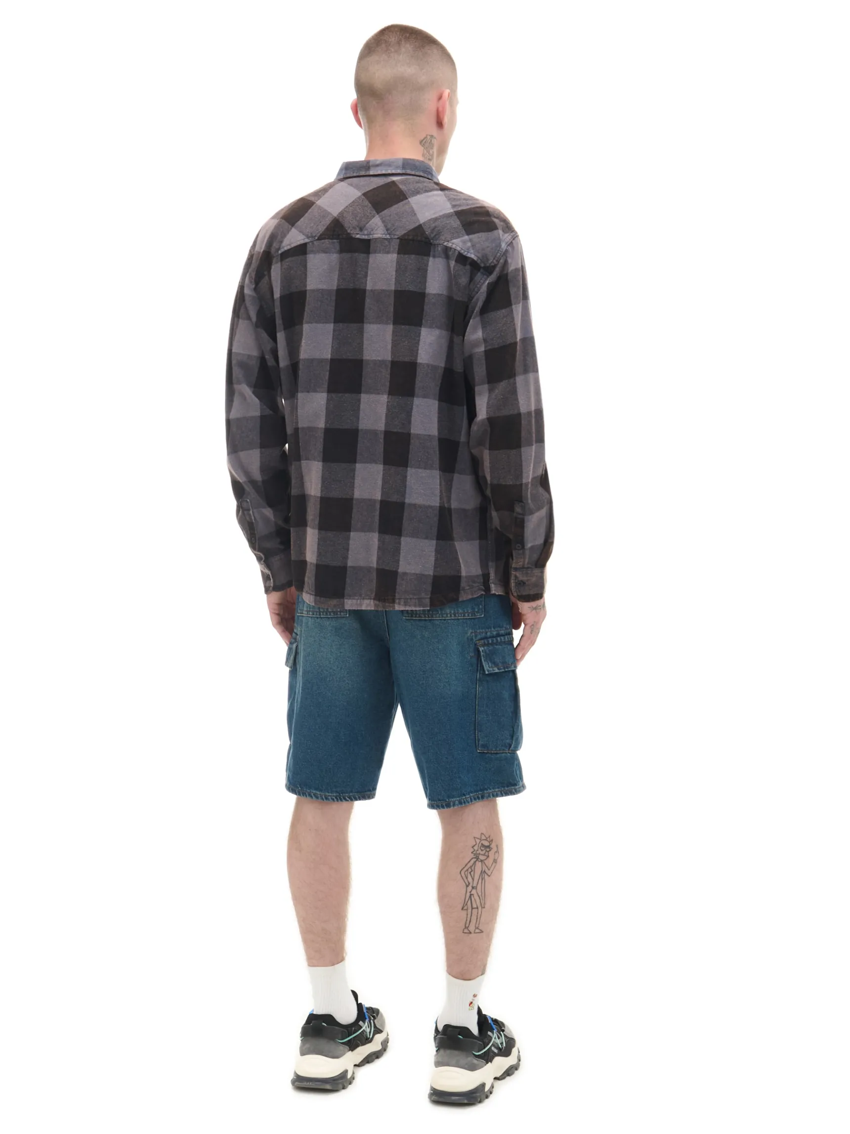 Clearance Cropp Koszula w kratę z kieszonką surowygranatowy