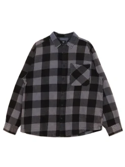 Clearance Cropp Koszula w kratę z kieszonką surowygranatowy