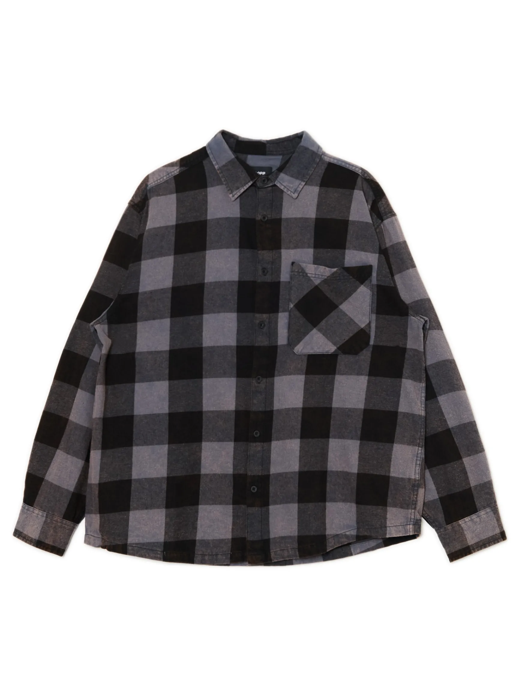 Clearance Cropp Koszula w kratę z kieszonką surowygranatowy
