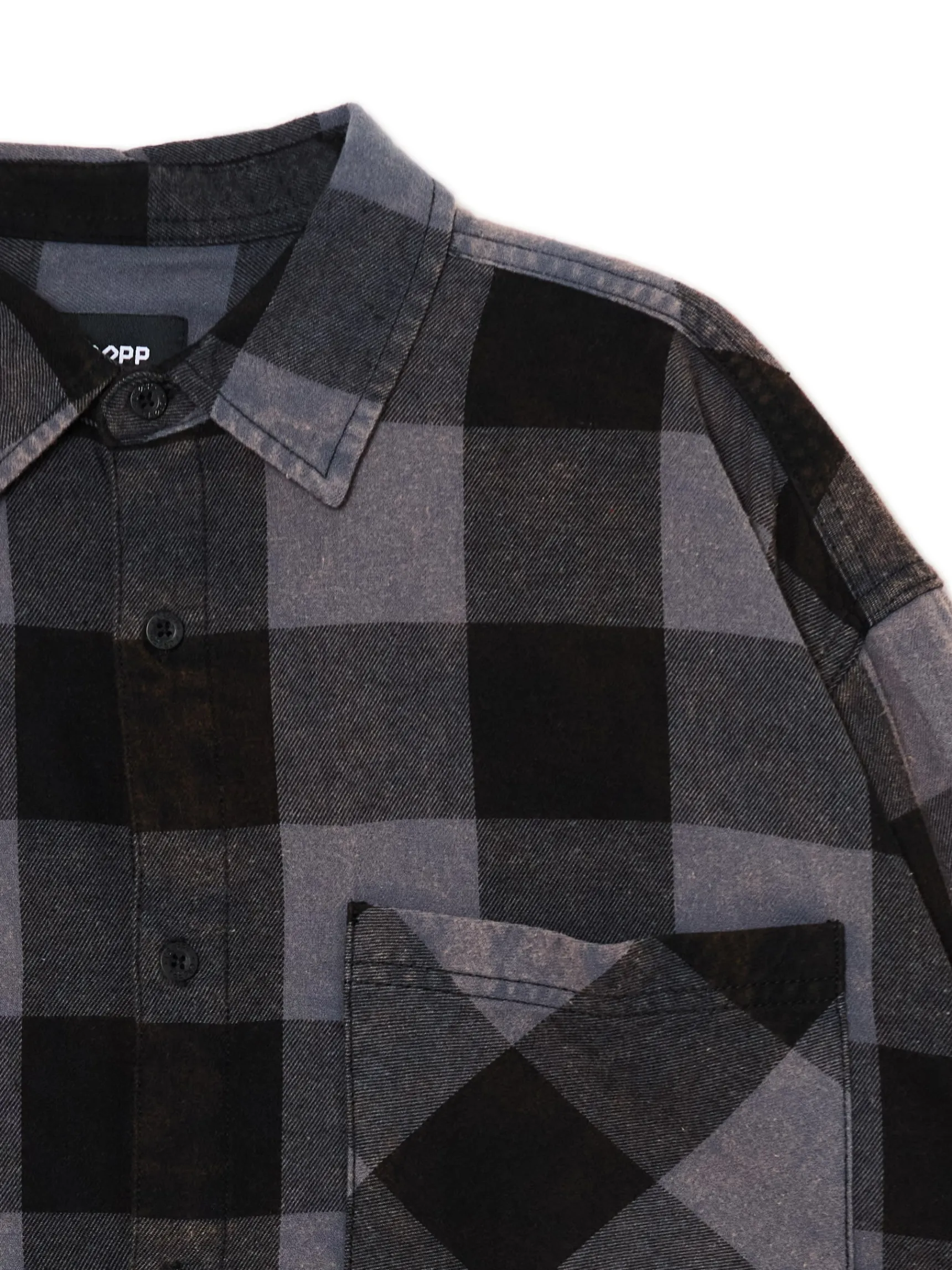 Clearance Cropp Koszula w kratę z kieszonką surowygranatowy