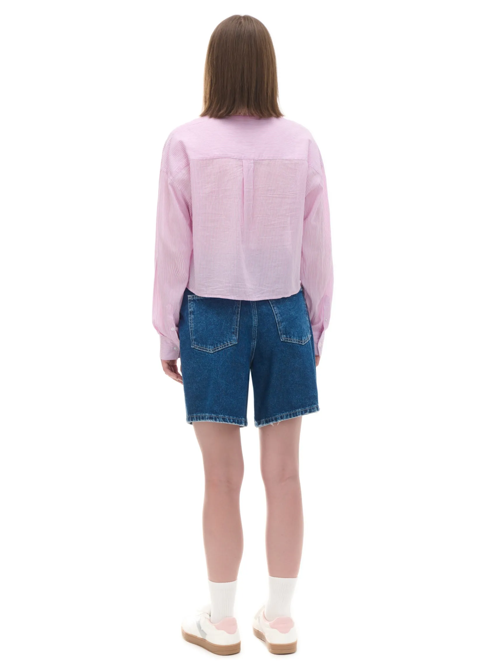 Fashion Cropp Koszula w różowe paski różowy