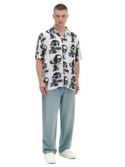 Fashion Cropp Koszula z nadrukiem Pop Smoke biały