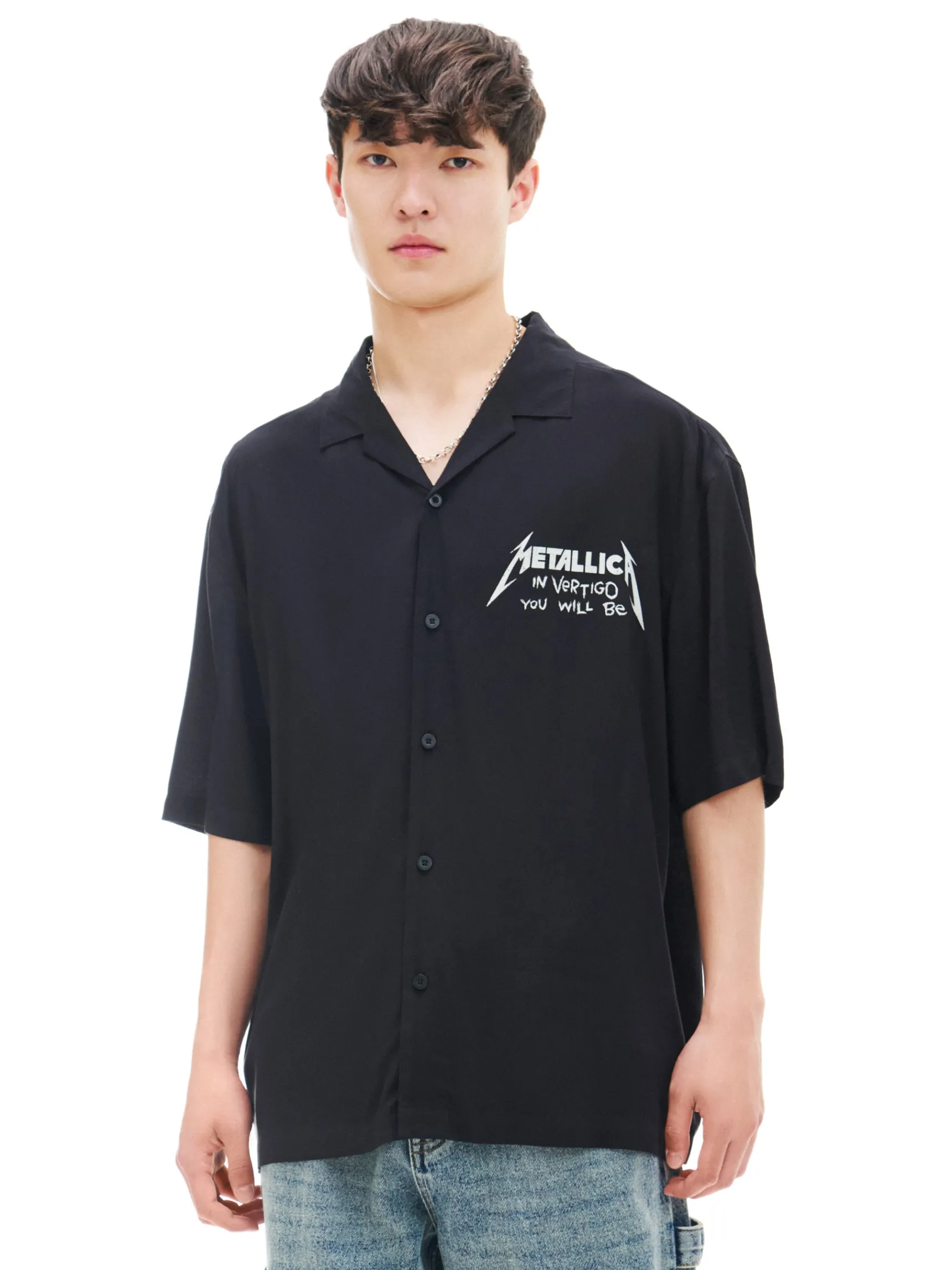 New Cropp Koszula z printem Metallica czarny