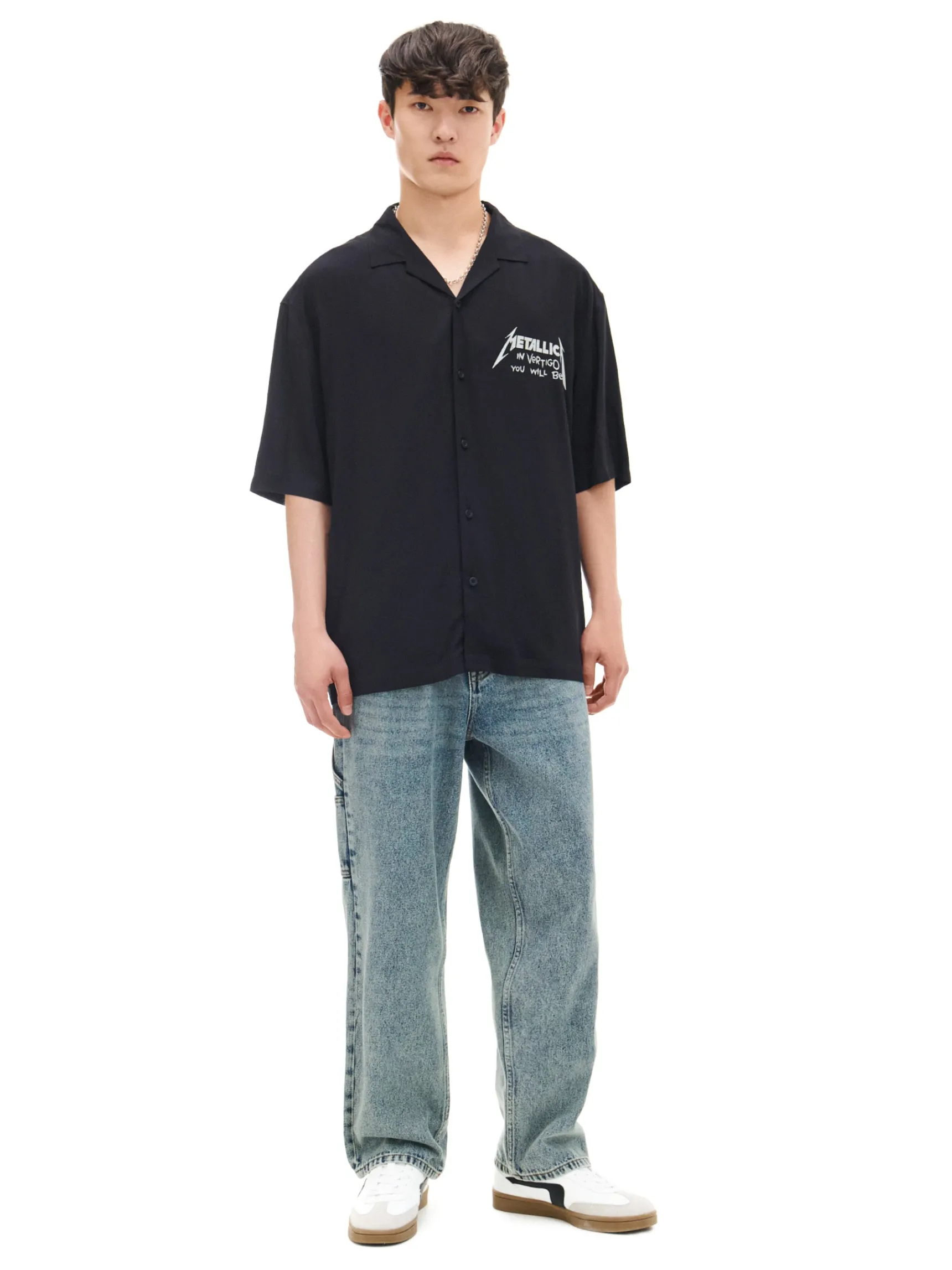 New Cropp Koszula z printem Metallica czarny