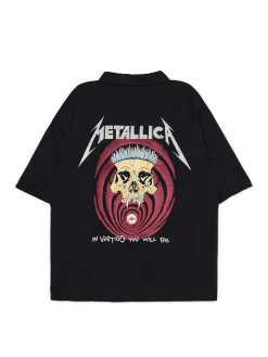 New Cropp Koszula z printem Metallica czarny