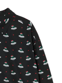 Online Cropp Koszula ze świąteczną inwazją obcych czarny