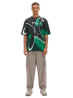Hot Cropp Koszulka comfort z nadrukiem all over zielony