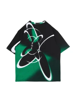 Hot Cropp Koszulka comfort z nadrukiem all over zielony