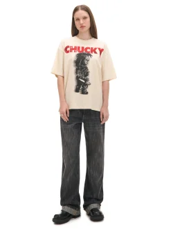Discount Cropp Koszulka Laleczka Chucky UNISEX beżowy
