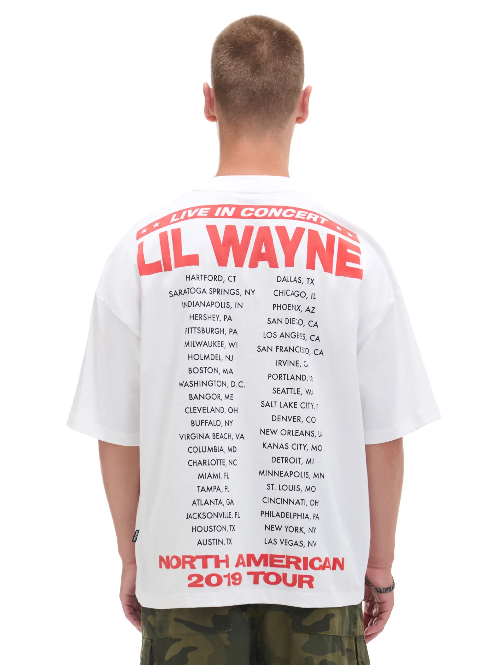 New Cropp Koszulka Lil Wayne z trasą koncertową biały