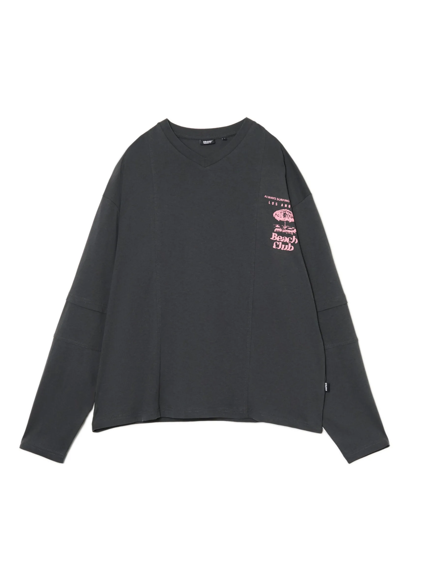 Discount Cropp Koszulka longsleeve z amerykańskim motywem szary