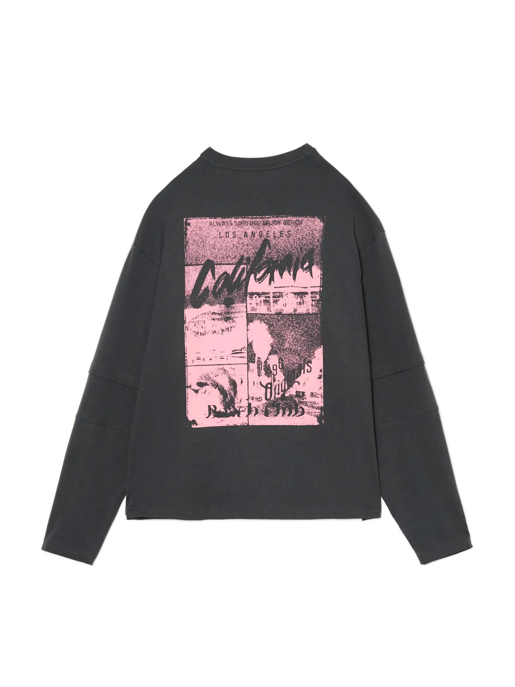 Discount Cropp Koszulka longsleeve z amerykańskim motywem szary