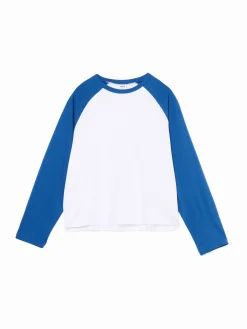 Hot Cropp Koszulka longsleeve z mi rękawami niebieski