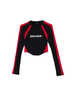 Fashion Cropp Koszulka longsleeve z racingowym nadrukiem czarny