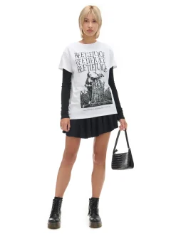 Outlet Cropp Koszulka oversize z Beetlejuice biały