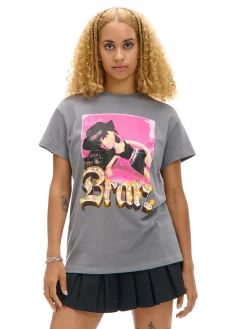 Online Cropp Koszulka oversize z nadrukiem Bratz jasnyszary