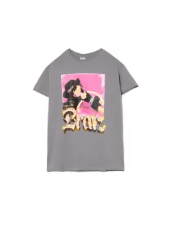 Online Cropp Koszulka oversize z nadrukiem Bratz jasnyszary