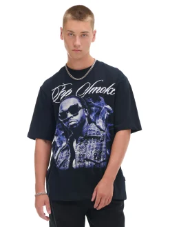 Discount Cropp Koszulka Pop Smoke czarny