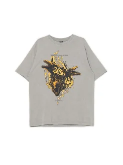 Best Cropp Koszulka Ród Smoka UNISEX szary