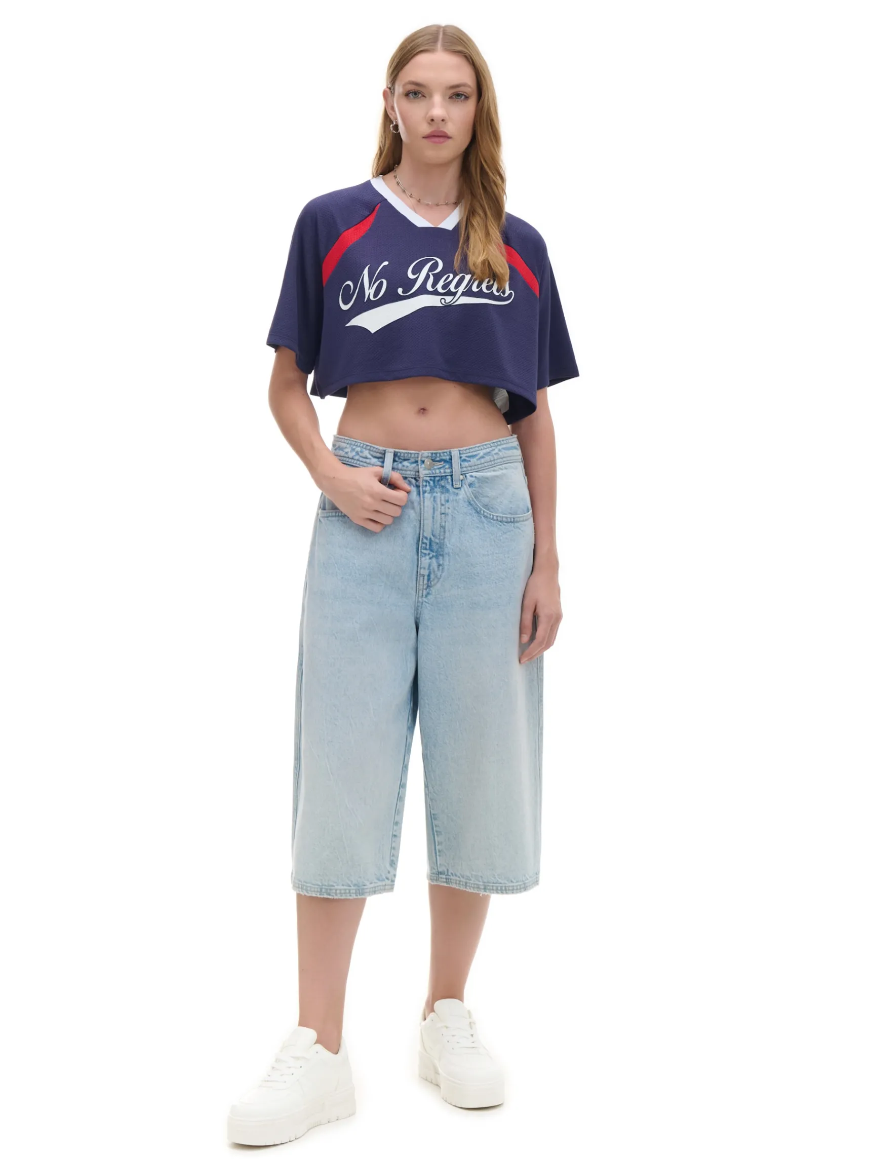 New Cropp Koszulka w sportowym stylu granatowy