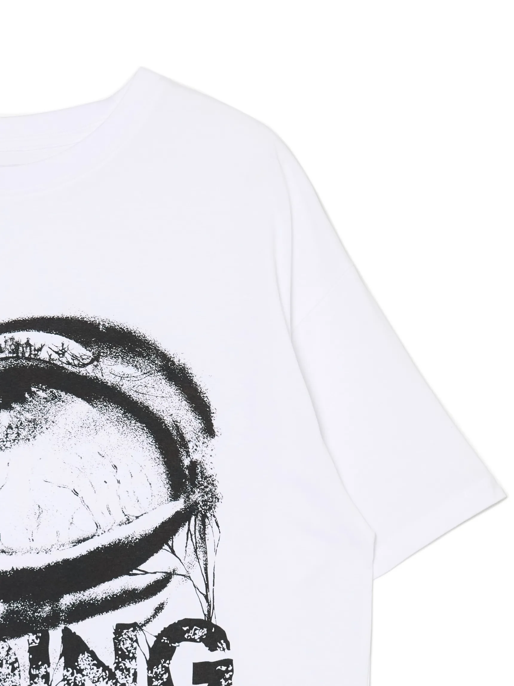 Clearance Cropp Koszulka z kontrastowym nadrukiem UNISEX biały