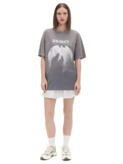 Discount Cropp Koszulka z motywem anioła UNISEX jasnyszary