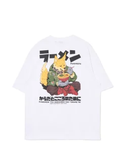 Clearance Cropp Koszulka z motywem ramen lover biały
