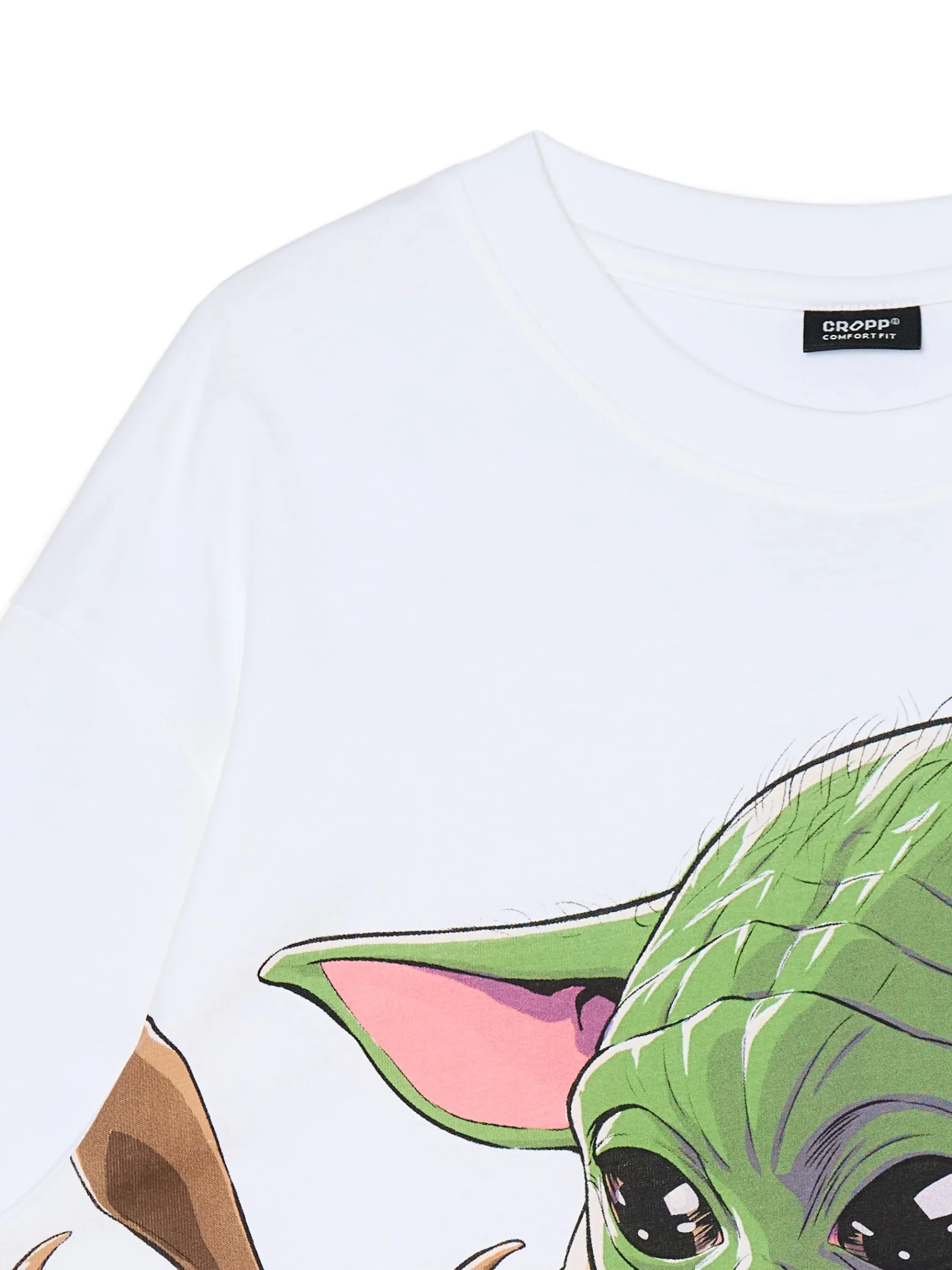 Online Cropp Koszulka z nadrukiem Baby Yoda biały
