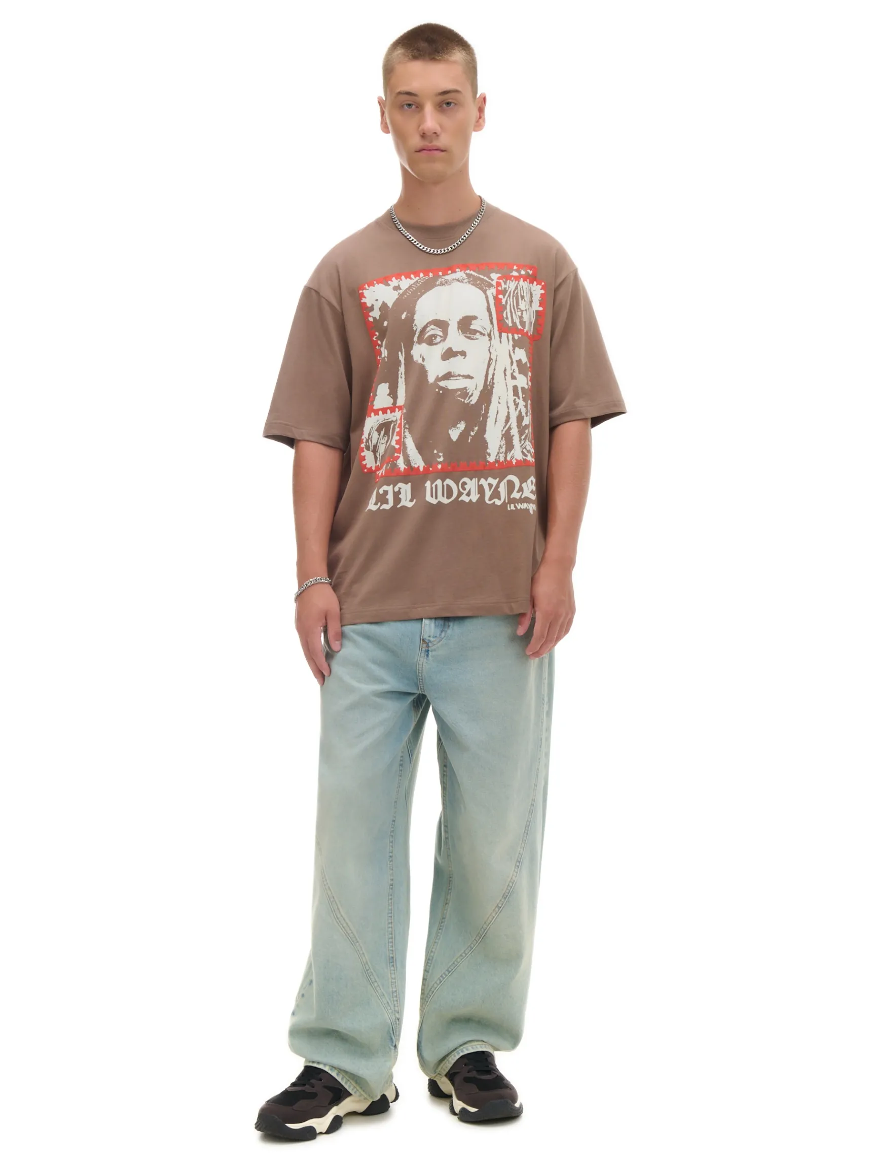 Sale Cropp Koszulka z nadrukiem Lil Wayne beżowy