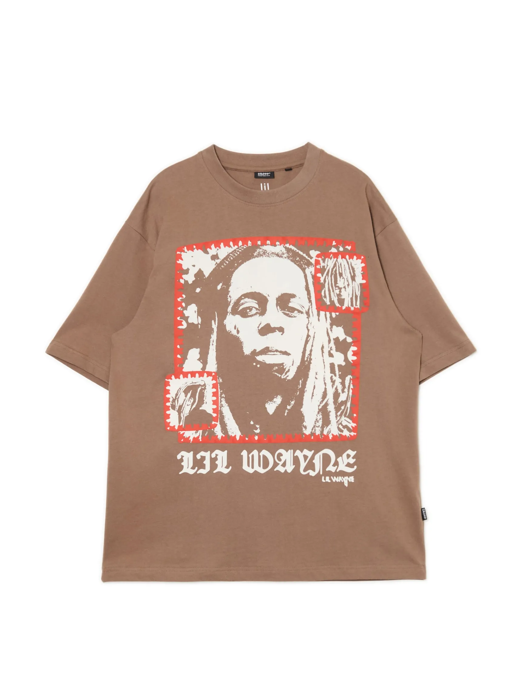 Sale Cropp Koszulka z nadrukiem Lil Wayne beżowy