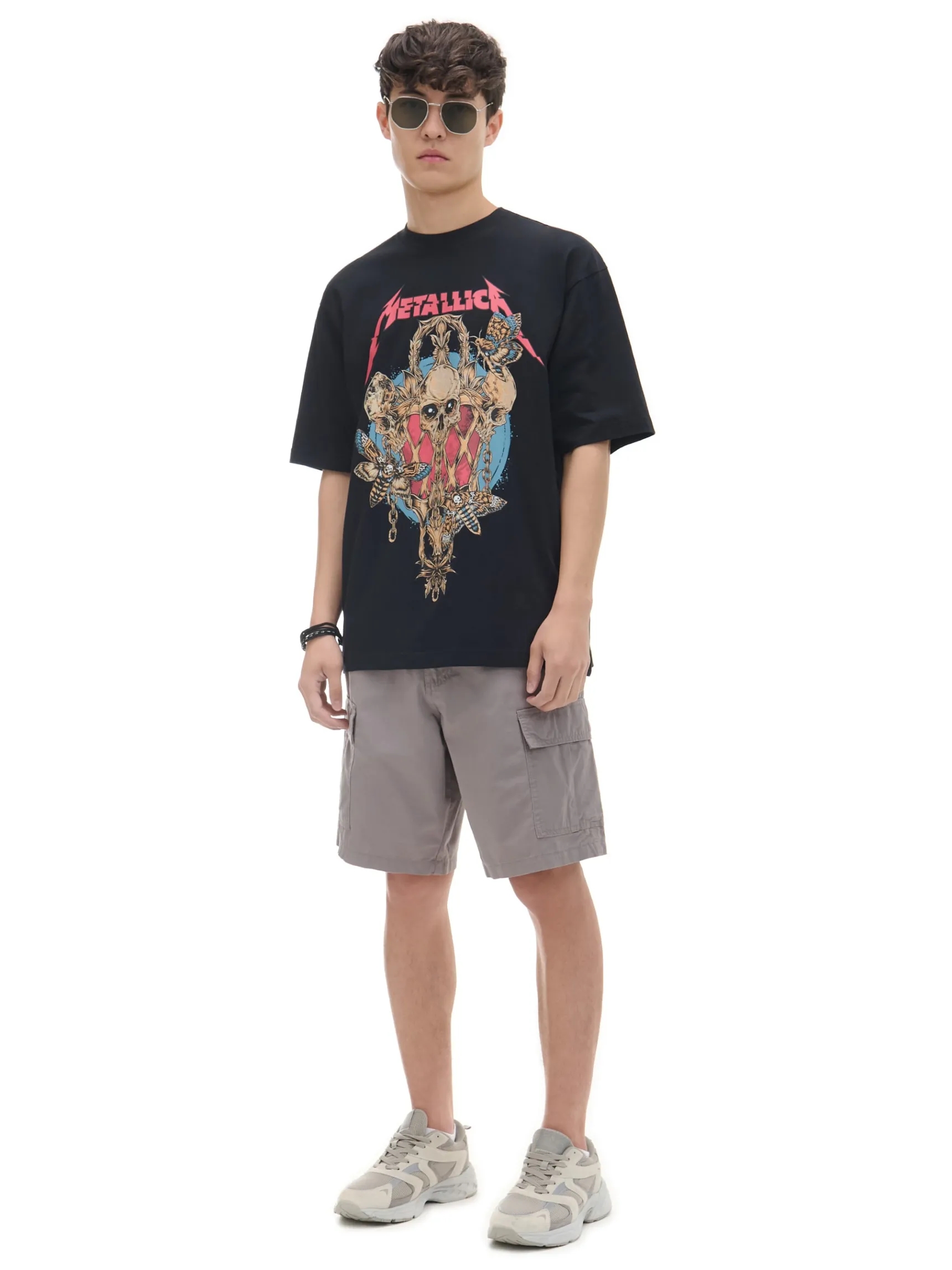 Fashion Cropp Koszulka z nadrukiem Metallica czarny