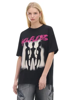 Hot Cropp Koszulka z nadrukiem UNISEX czarny