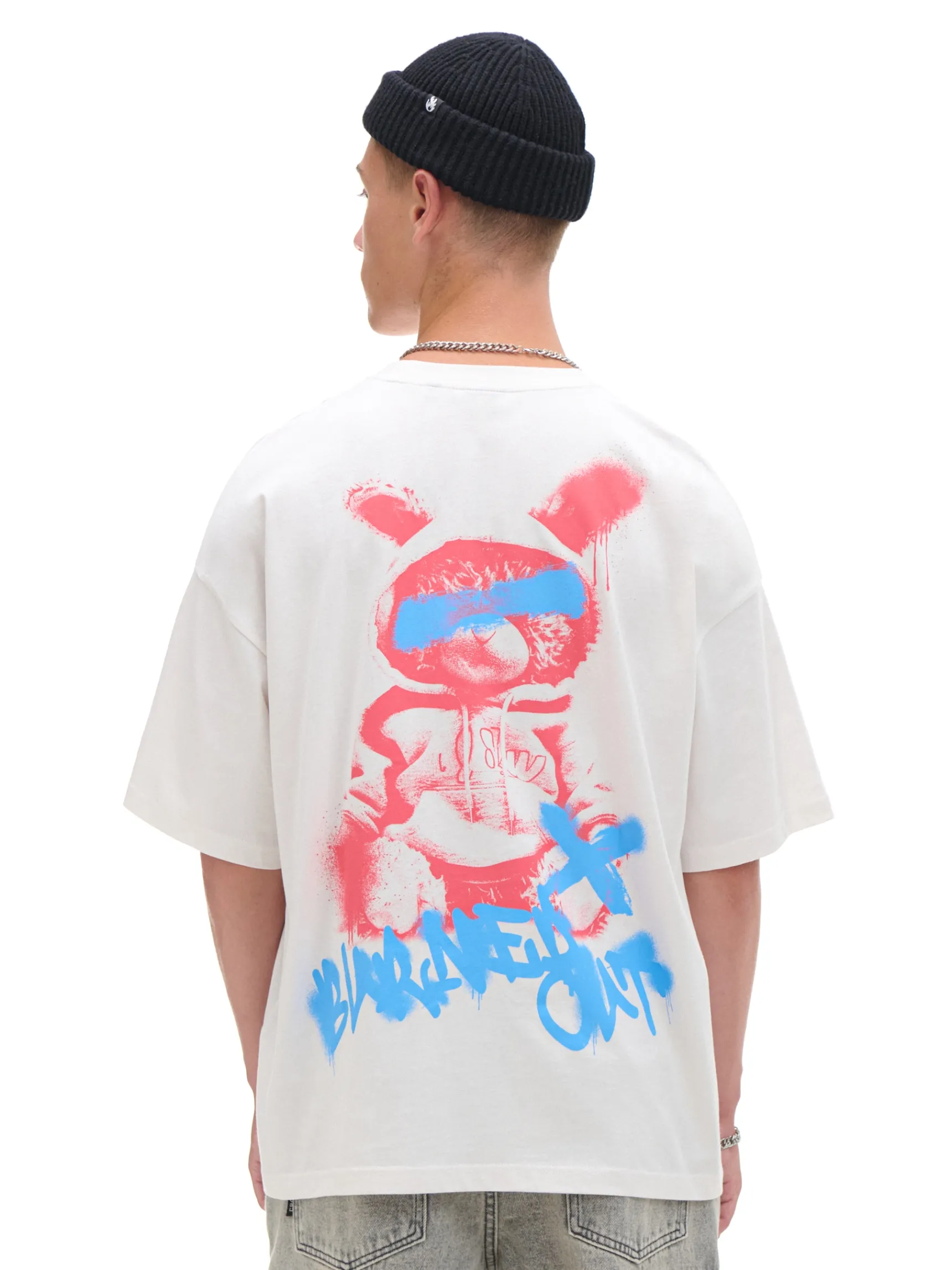 Outlet Cropp Koszulka z napisem graffiti kremowy