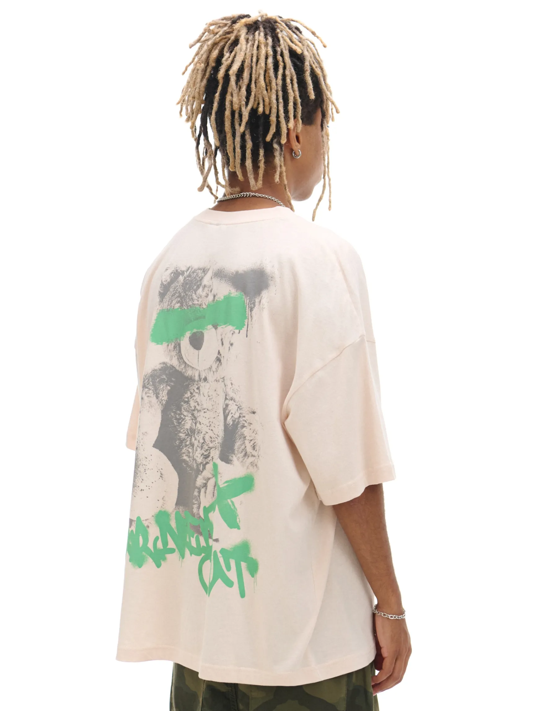 Fashion Cropp Koszulka z napisem w stylu graffiti kremowy