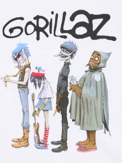 New Cropp Koszulka z zespołem Gorillaz biały