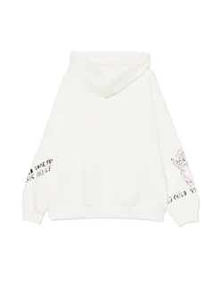 Fashion Cropp Kremowa bluza oversize z nadrukiem UNISEX kremowy