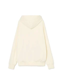 Best Cropp Kremowa bluza z kapturem i nadrukiem kremowy