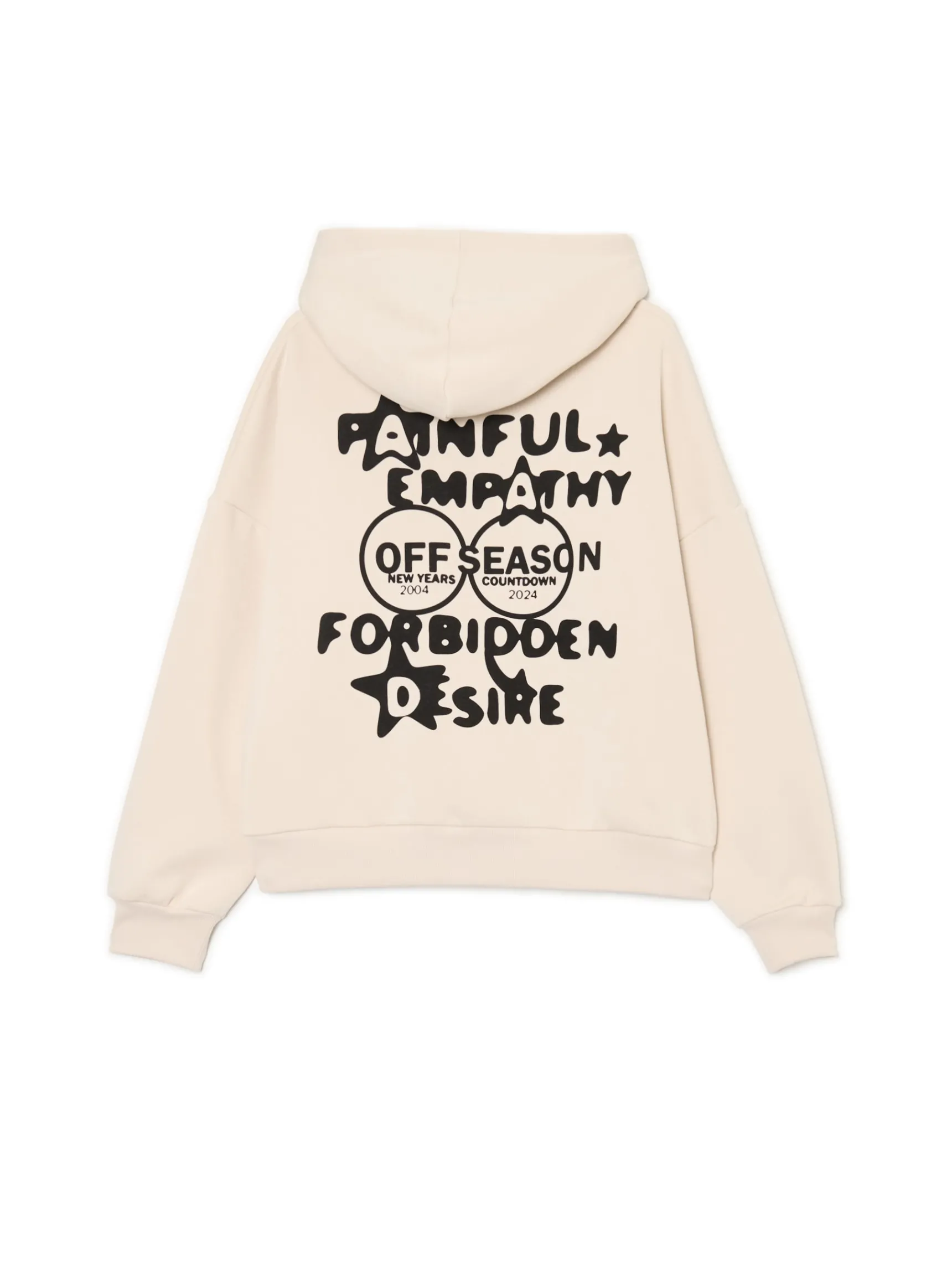 Best Cropp Kremowa bluza ze sloganem kremowy