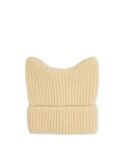 Best Cropp Kremowa czapka z kocimi uszkami kremowy
