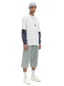 Discount Cropp Kremowa gładka koszulka kremowy