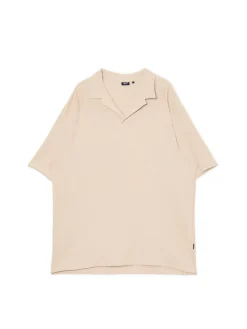 Clearance Cropp Kremowa gładka koszulka polo kremowy
