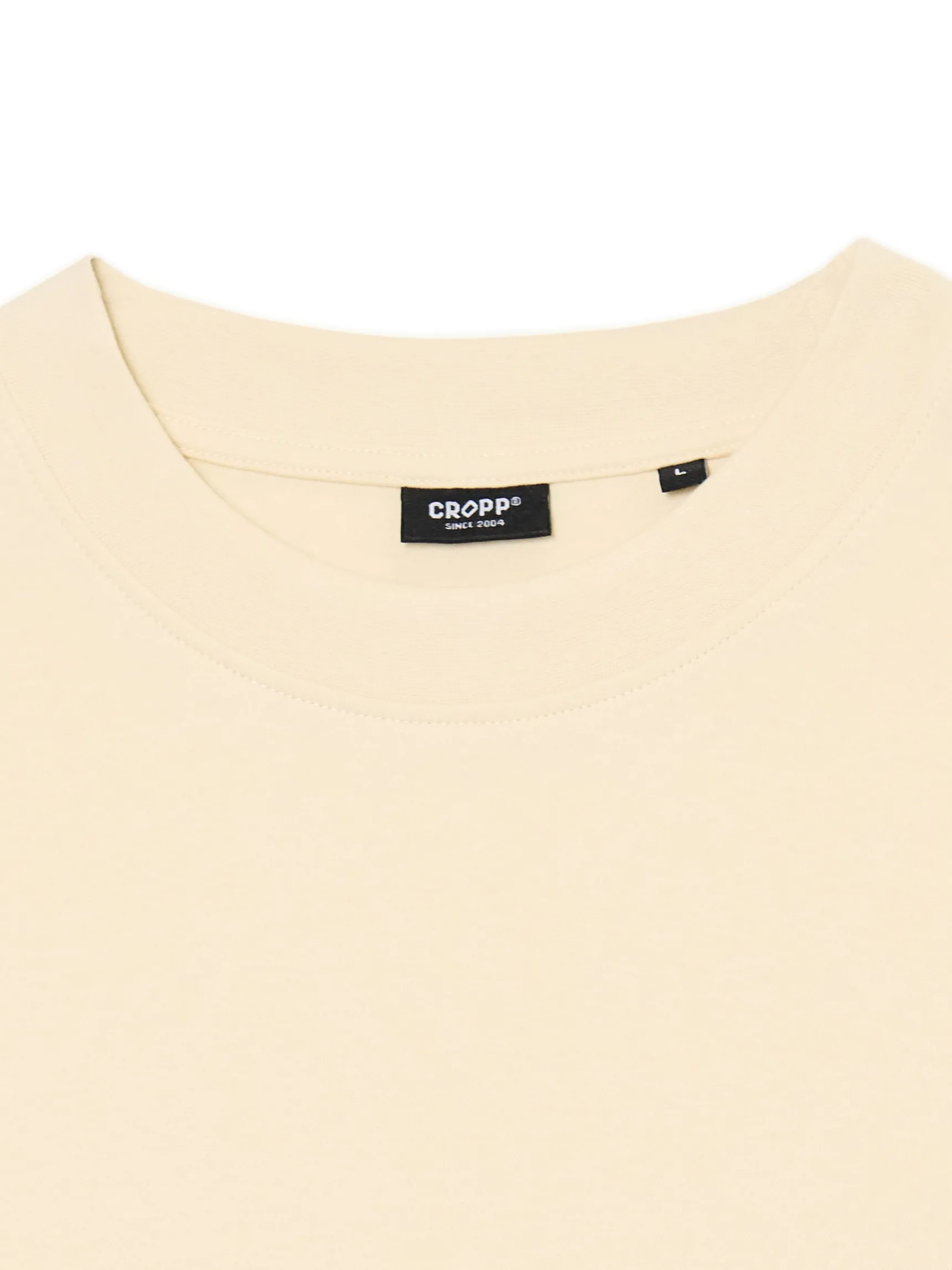 Outlet Cropp Kremowa koszulka basic kremowy