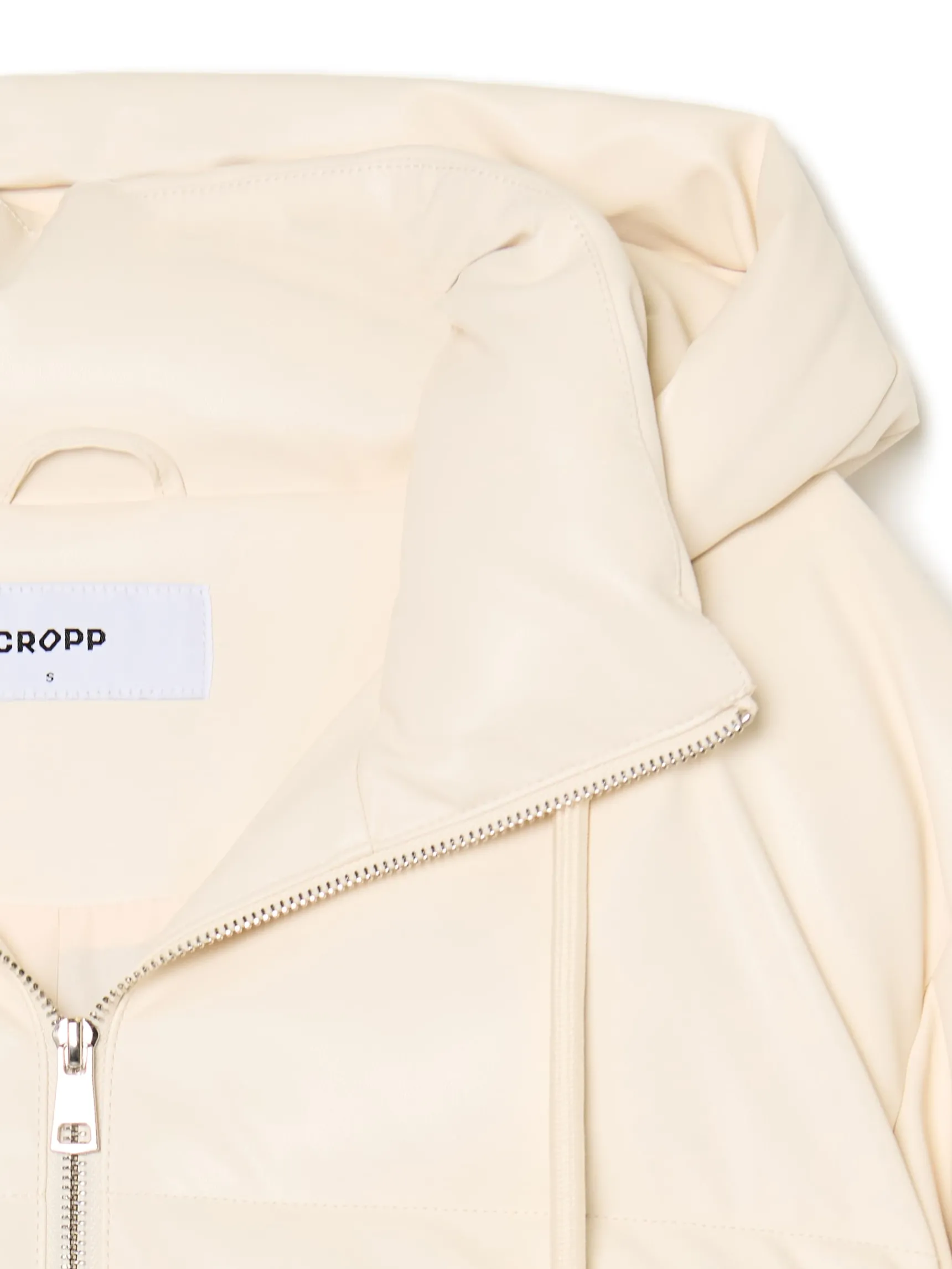 Best Cropp Kremowa kurtka puffer z kapturem kremowy