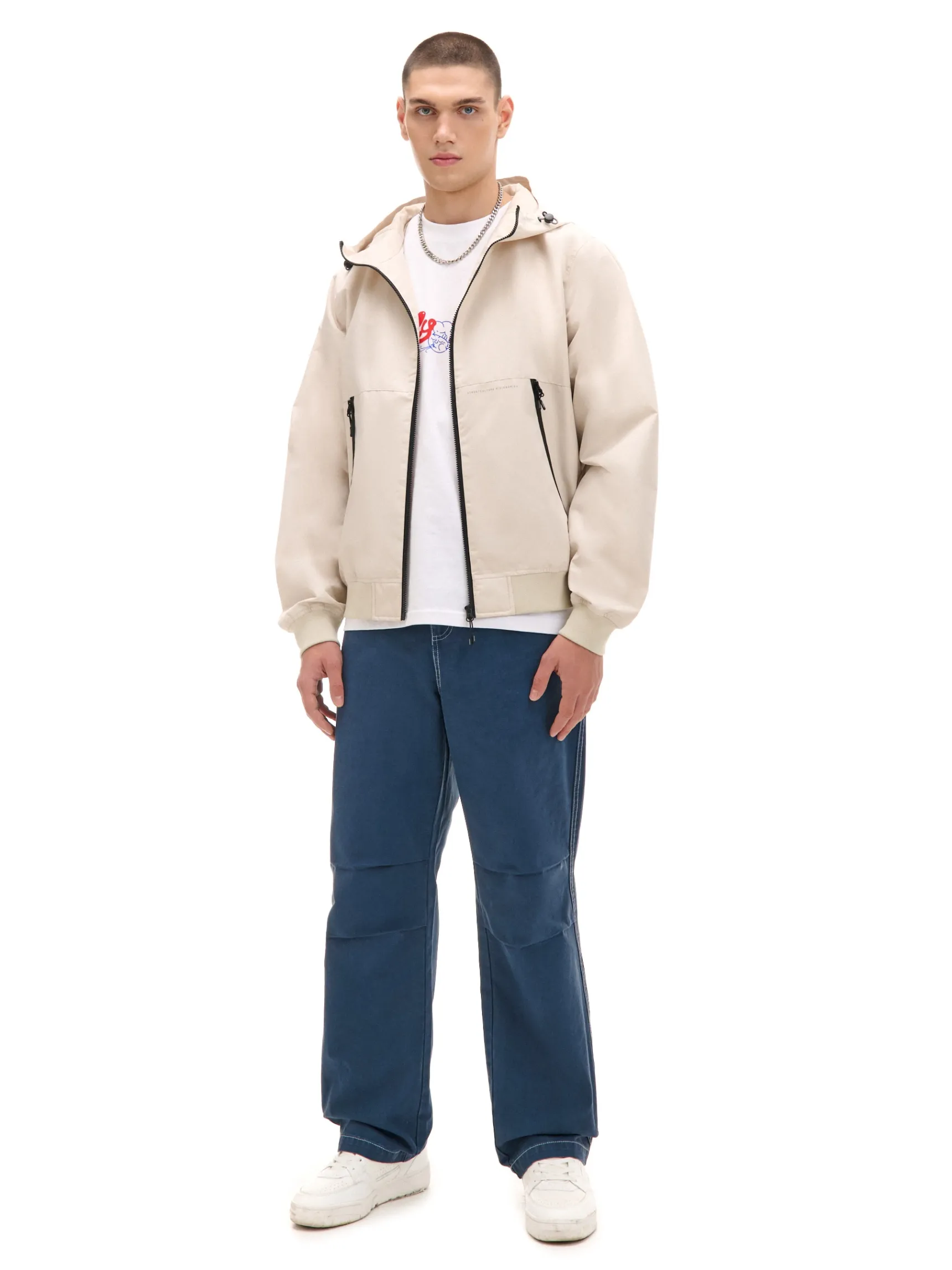 Fashion Cropp Kremowa kurtka z kapturem kremowy