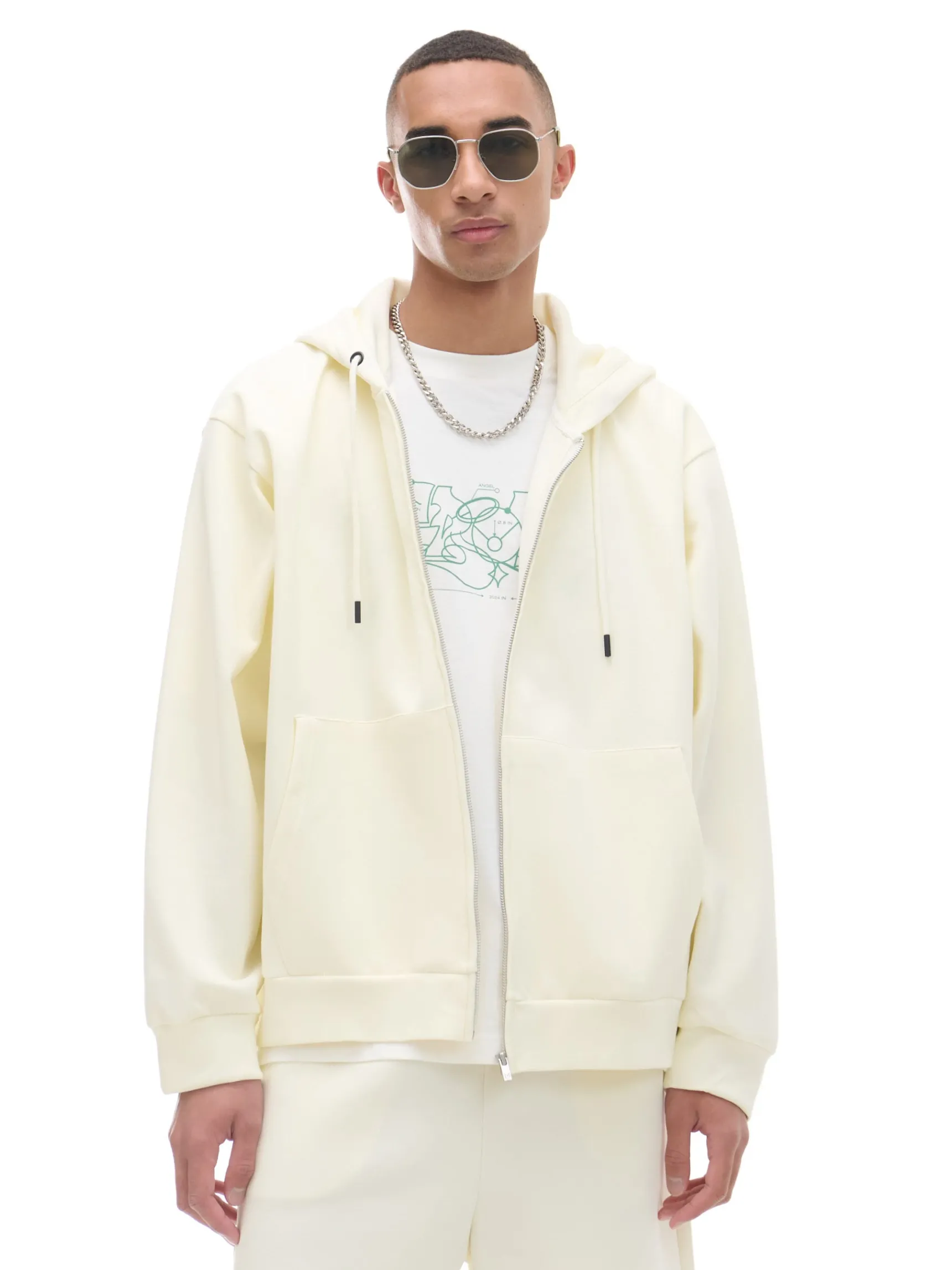 Outlet Cropp Kremowa rozpinana bluza z kapturem kremowy