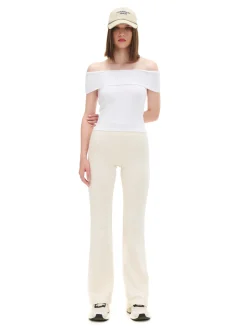 Best Cropp Kremowe dresy typu flare kremowy