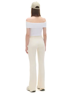 Best Cropp Kremowe dresy typu flare kremowy