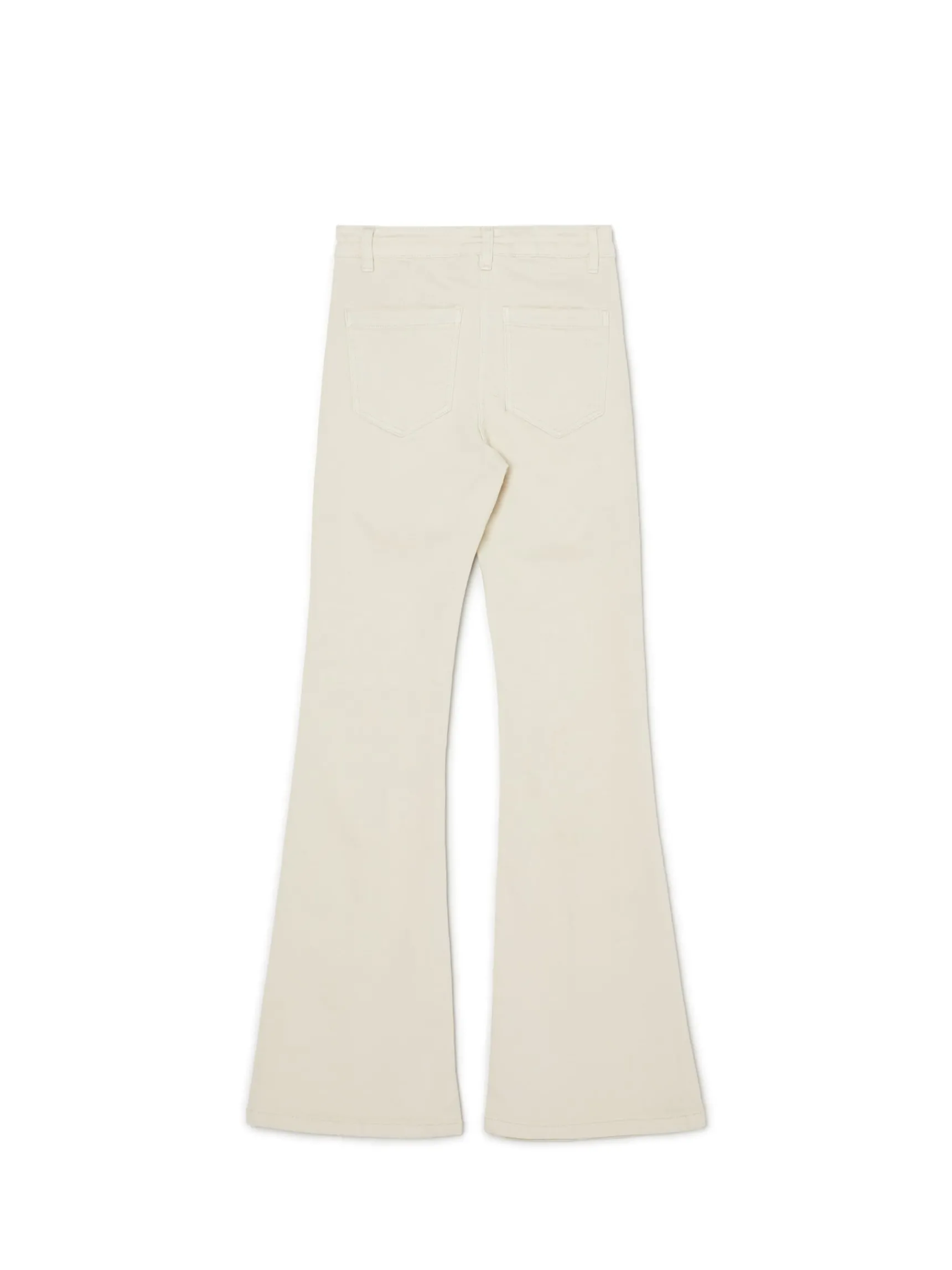 Best Cropp Kremowe spodnie flare kremowy