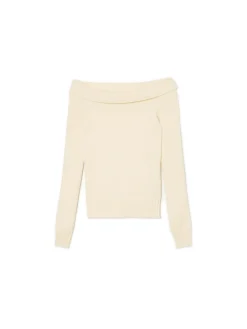 Clearance Cropp sweter typu carmen kremowy